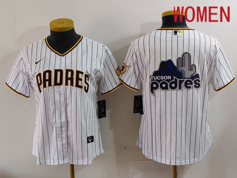 Women San Diego Padres Blank White Stripe Game 2024 Nike MLB Jersey style 7